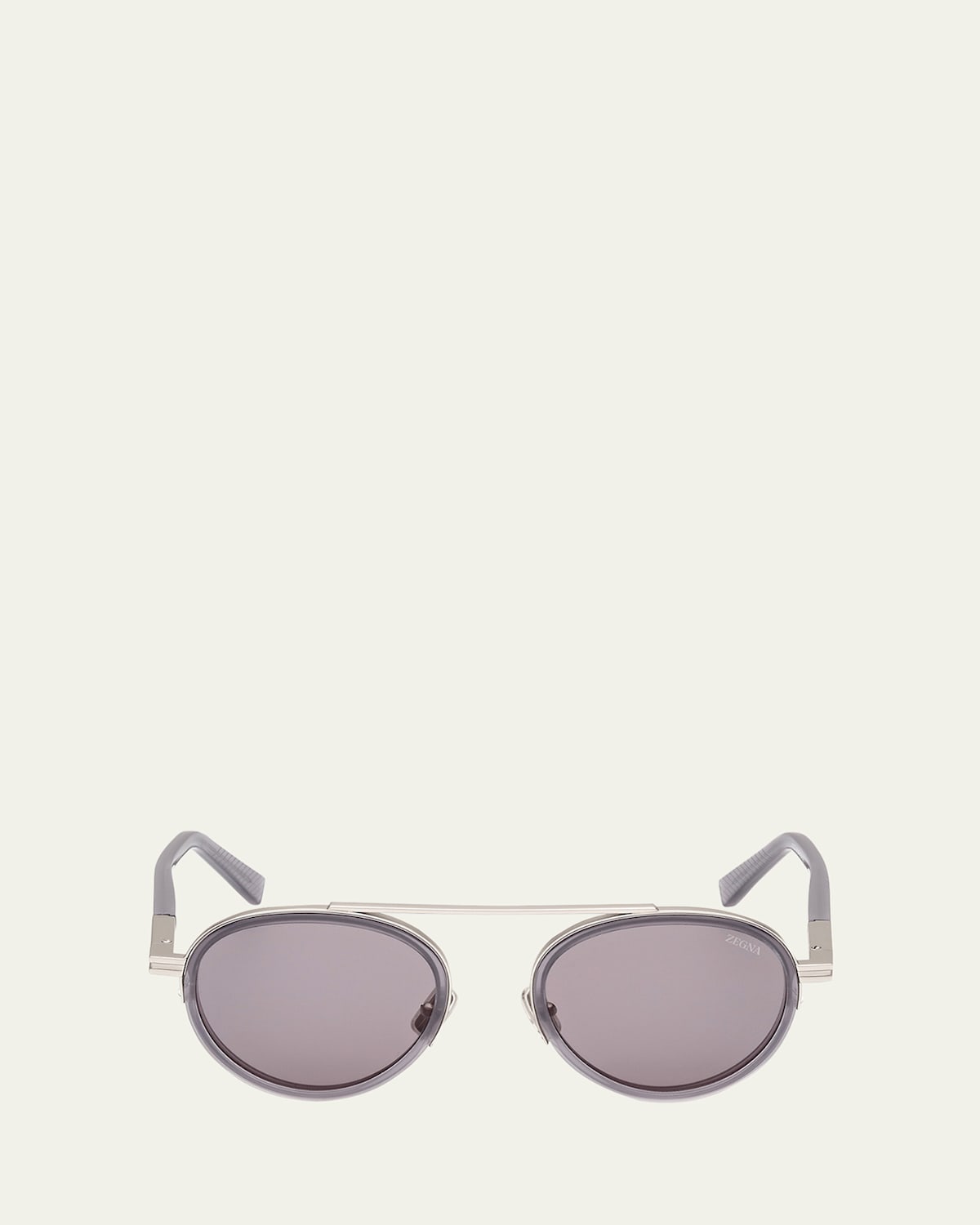 Zegna 51mm Round Sunglasses In Neutral
