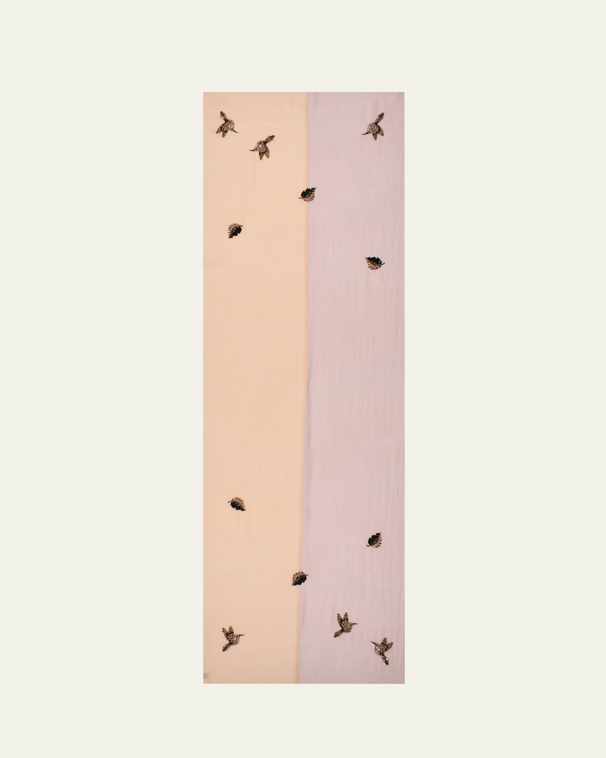 Bird Sequined Merino Wool Scarf