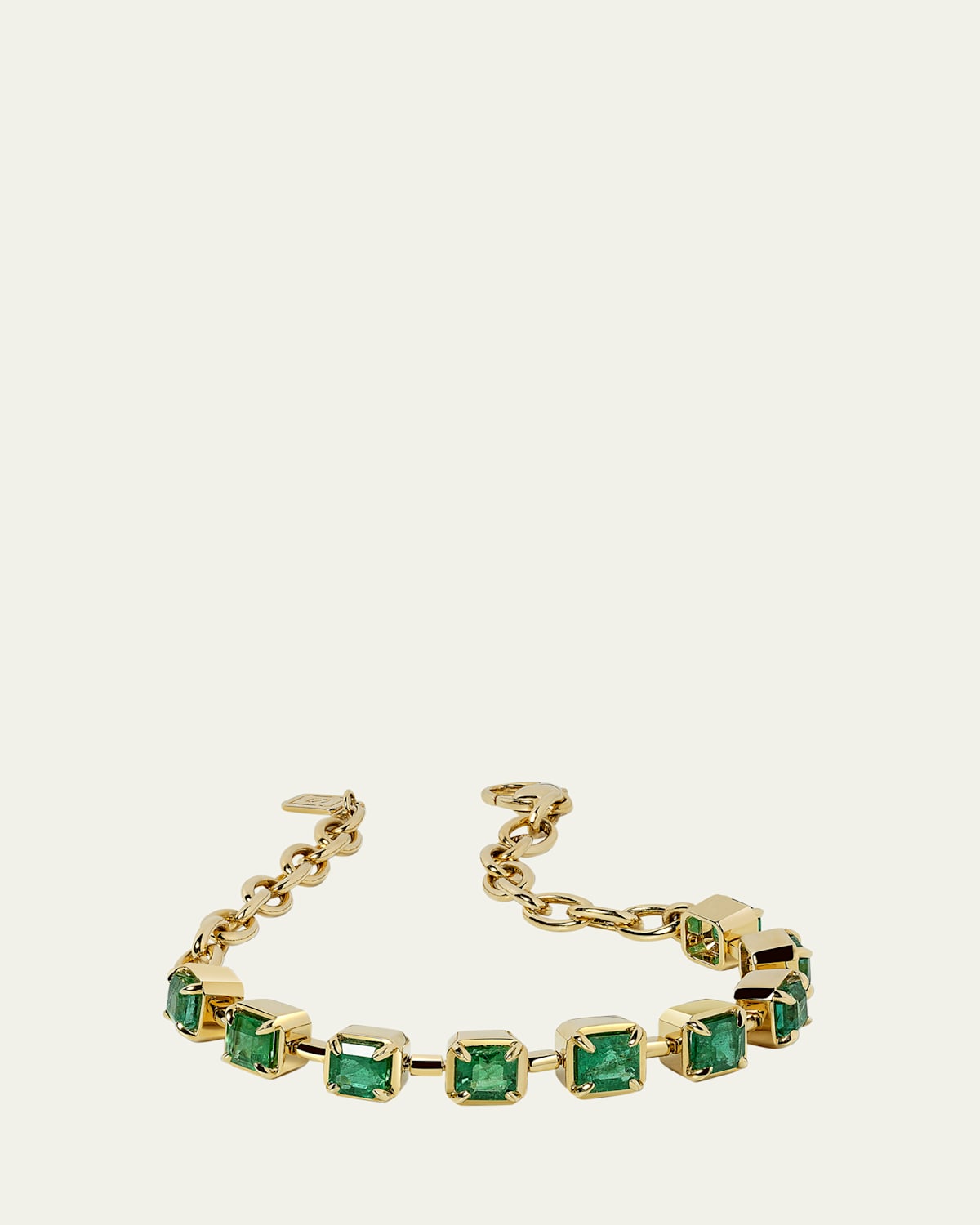 Savolinna One-of-a-Kind Capsule Cushion-Cut Emerald Bracelet