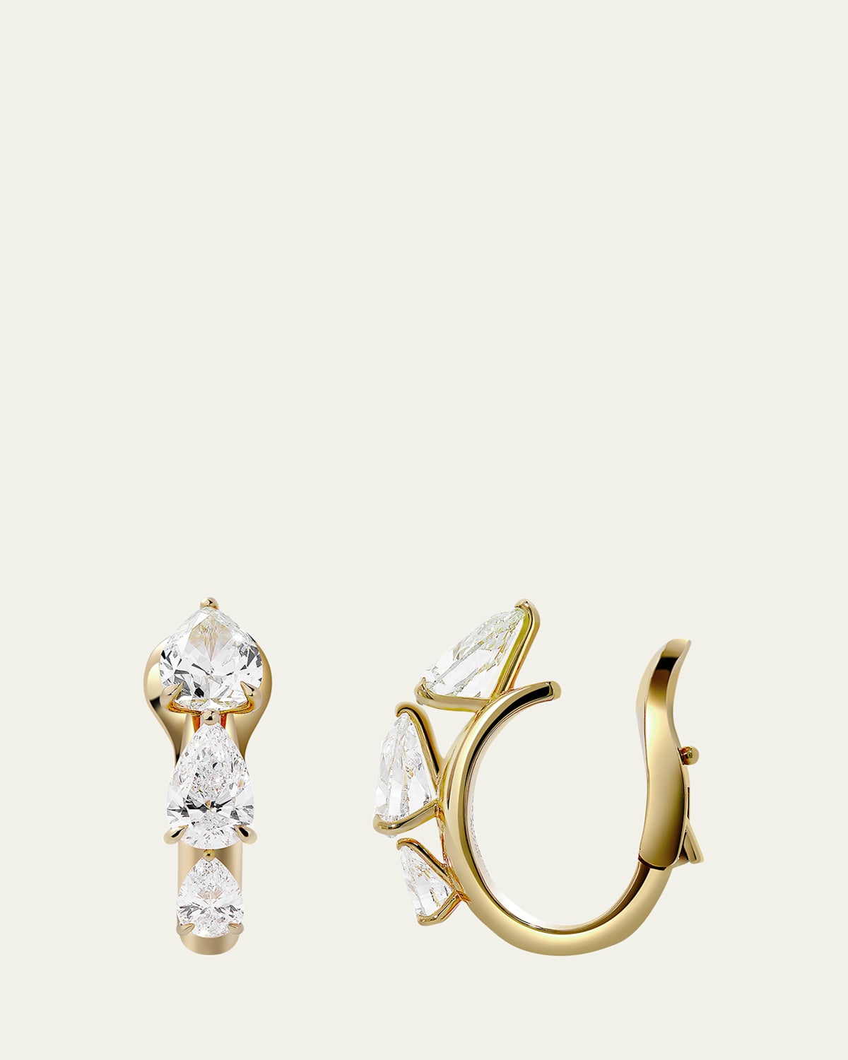 Lemonade 18K Yellow Gold Pear-Shaped Diamond Ear Cuffs