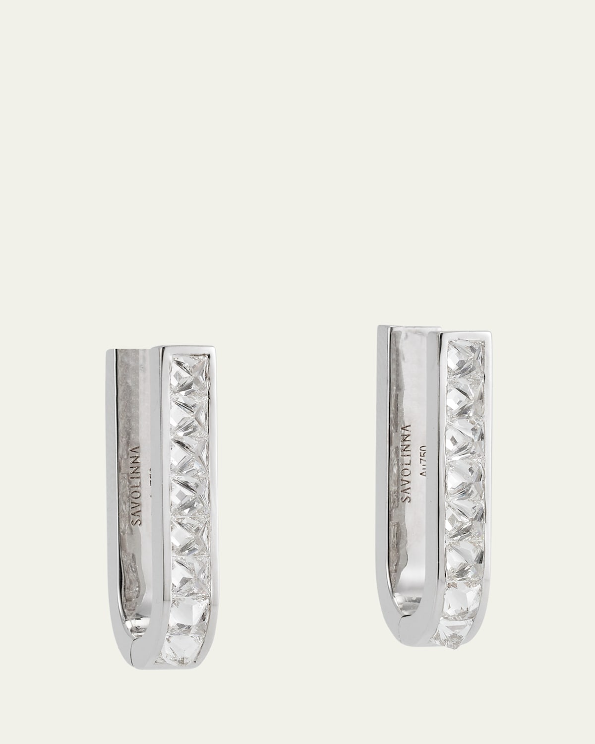 Be Spiked Single Row Diamond Huggie Hoop Earrings