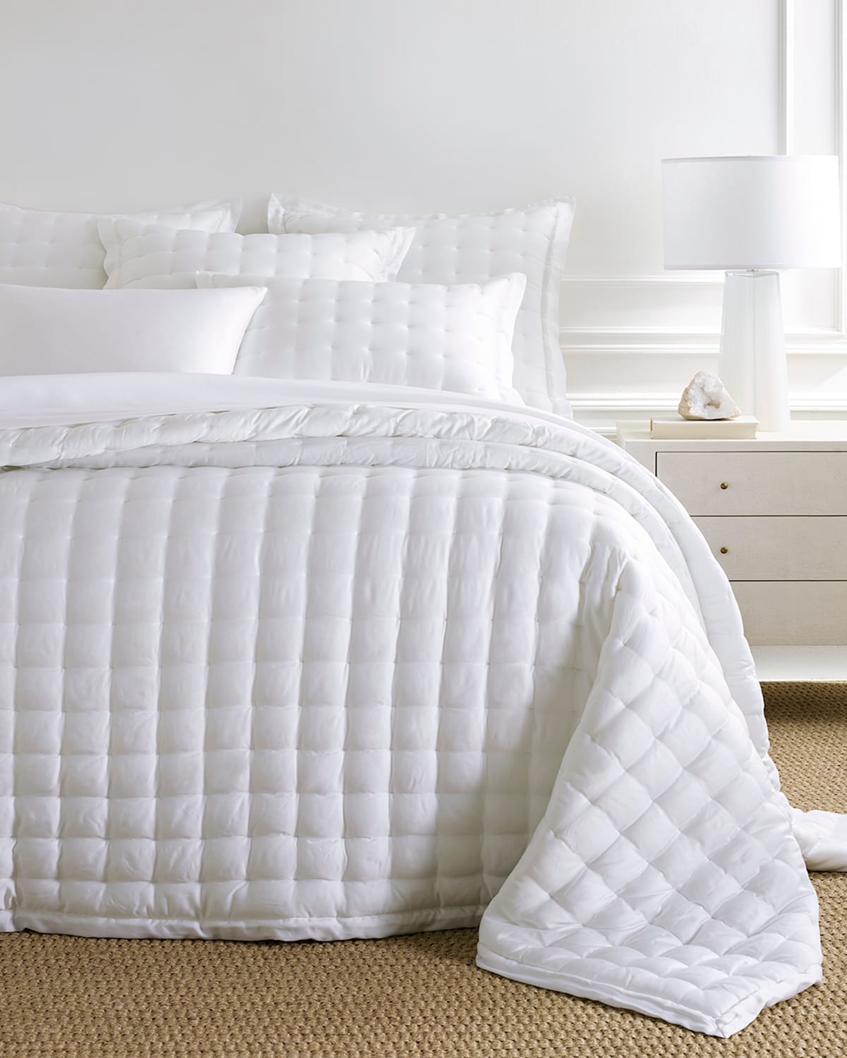 Pine Cone Hill Puff Tencel King Euro Sham, White