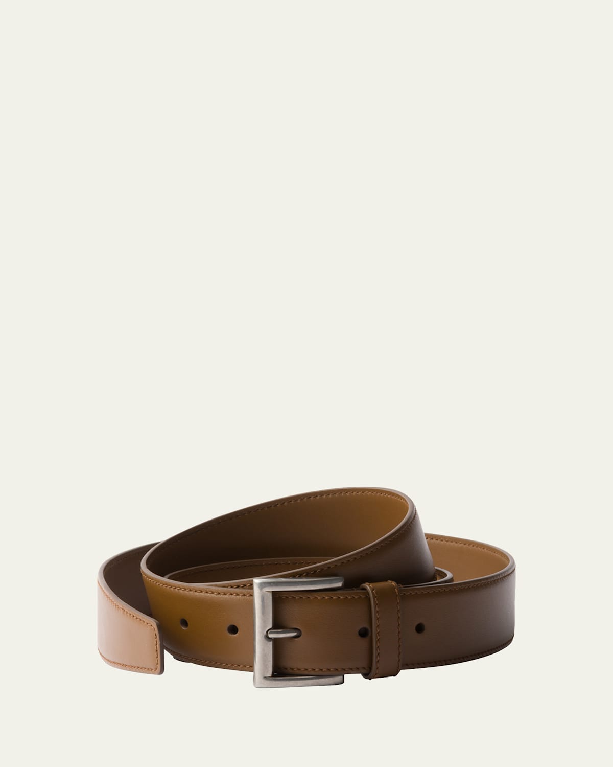 Prada Metal Buckle Calf Leather Belt In F0050 Nocciola