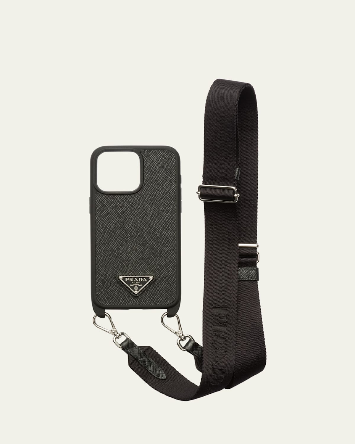 Prada iPhone 15 Pro Max Leather Case with Strap | Smart Closet
