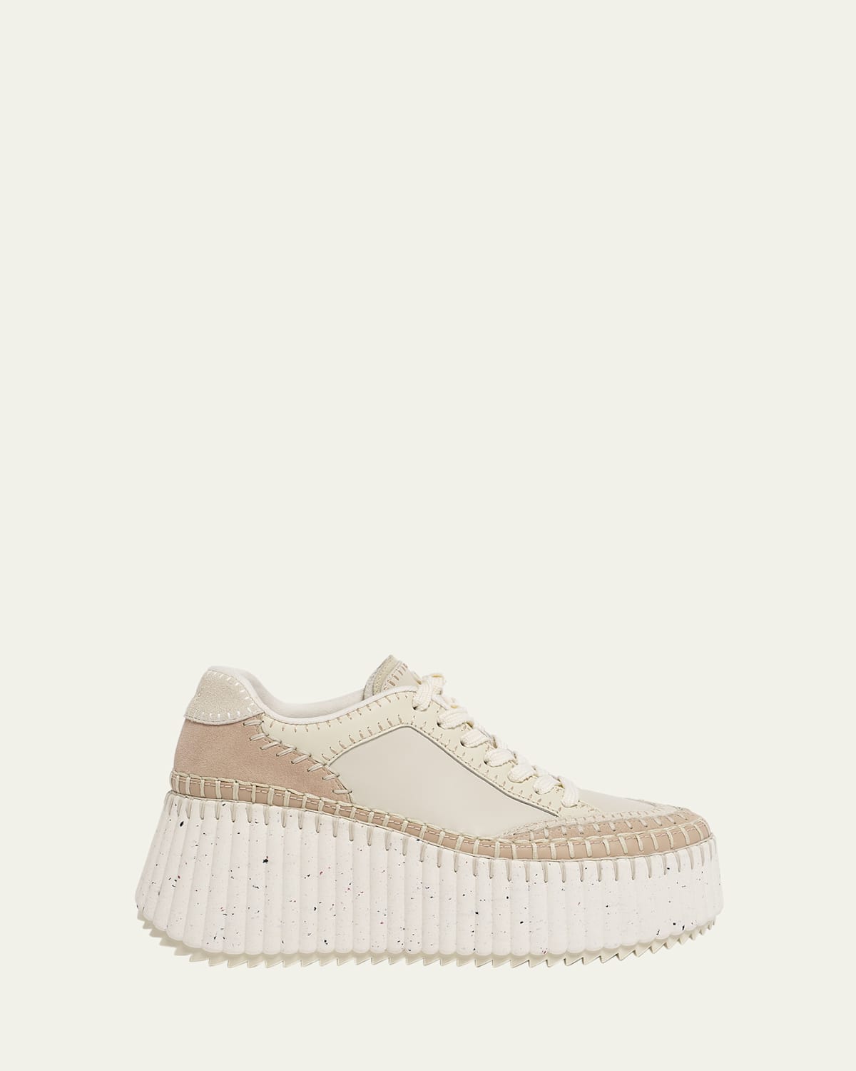 Platform Speckled Mix Leather Sneakers