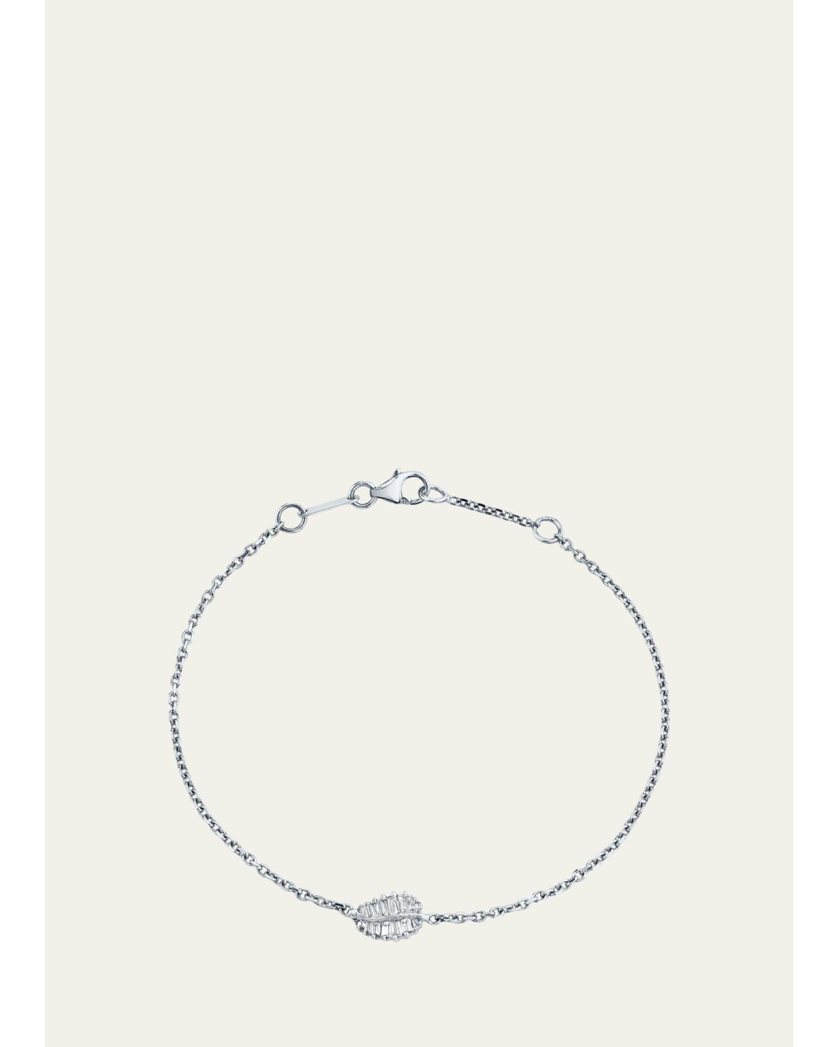 18k White Gold Small Palm Leaf Bracelet