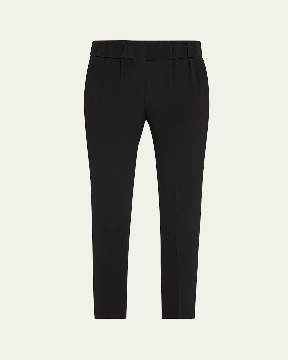 Brunello Cucinelli Pull-on Silk Crepe Pants In Black