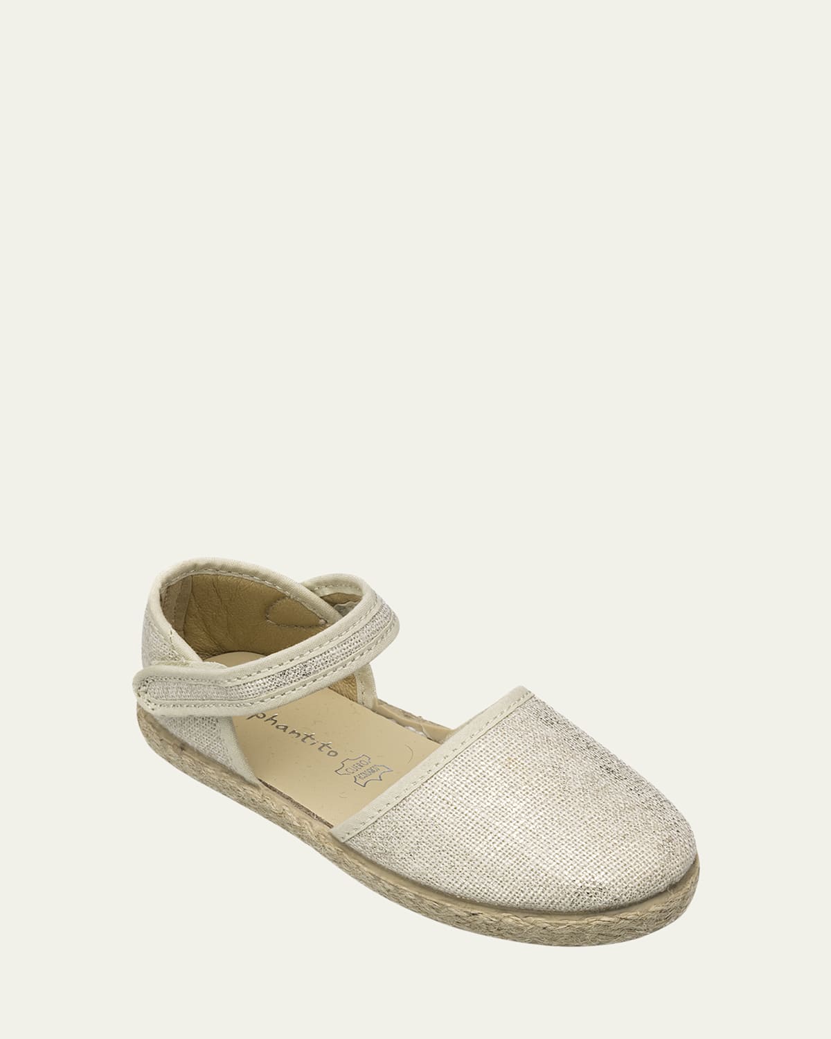 Elephantito Girls' Linen Classic Espadrille - Toddler, Little Kid, Big Kid In Metallic White