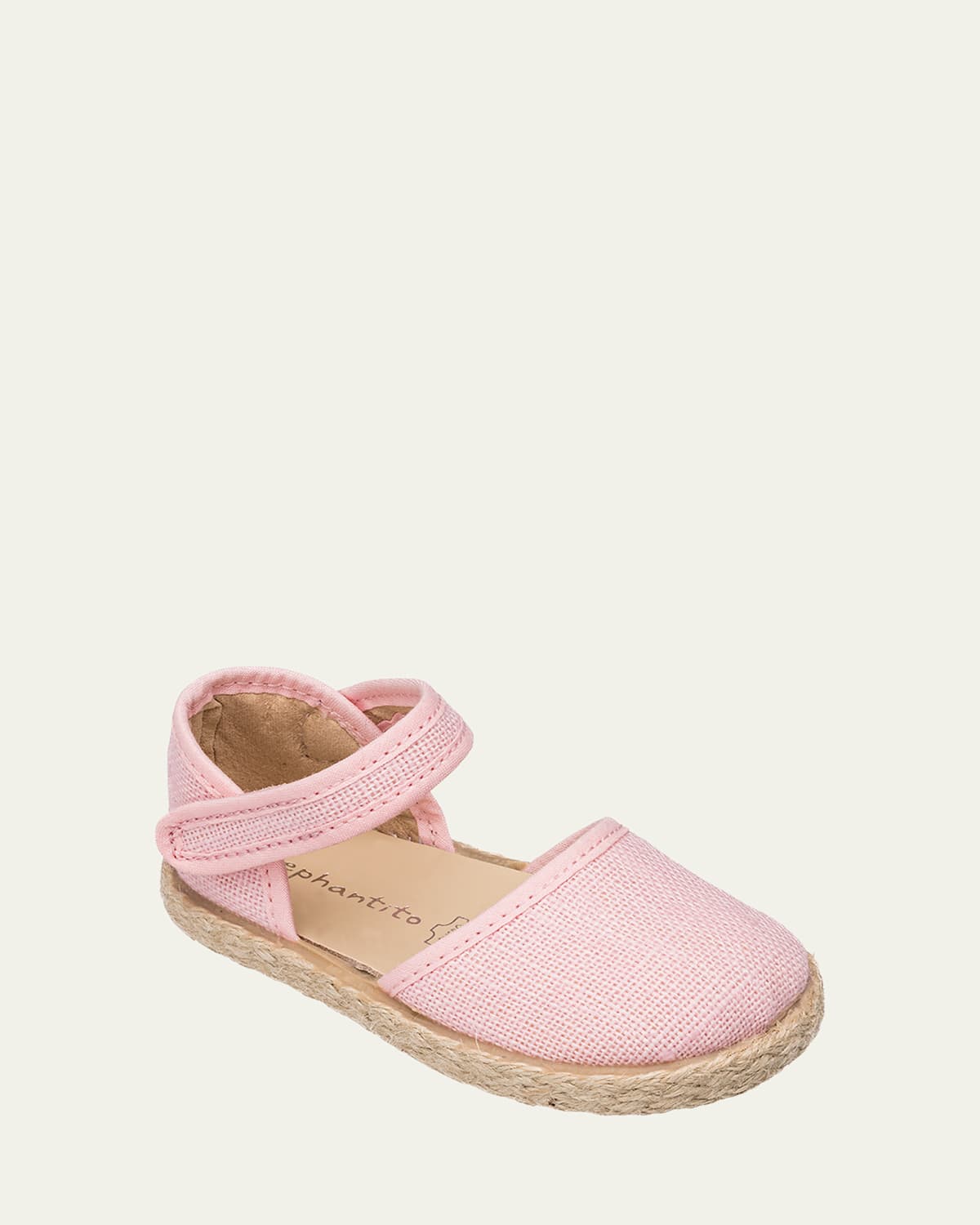 Elephantito Girl's Linen Classic Espadrille Sandals, Baby/toddler/kid In Pink
