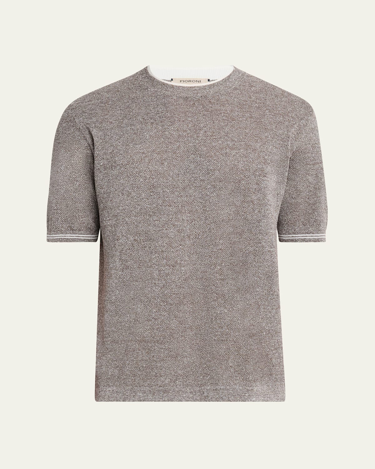 Men's Linen-Cotton Pique Crewneck T-Shirt