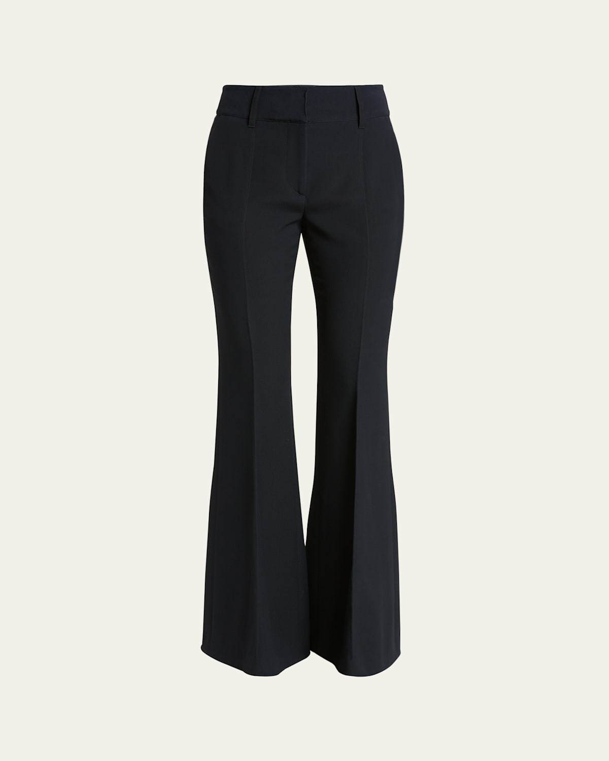 Gabriela Hearst Rhein High-rise Pintuck Bootcut-leg Crepe Pants In Black