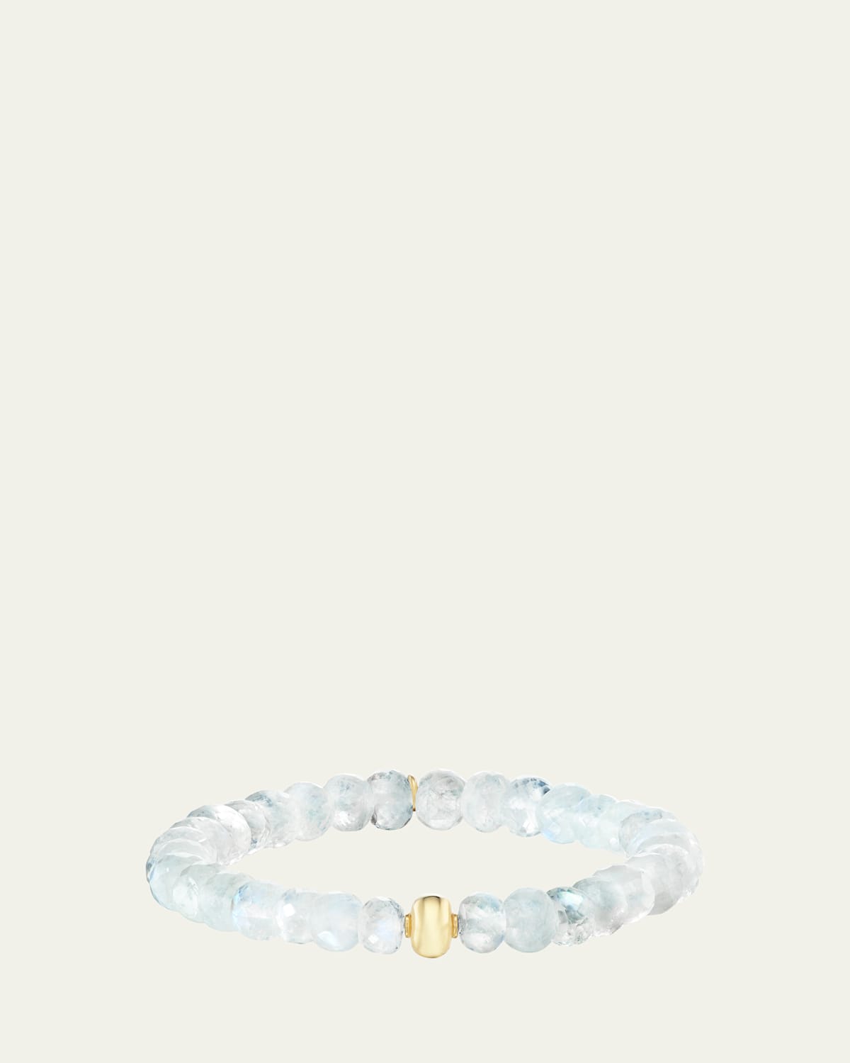 14K Rainbow Moonstone 8mm Beaded Bracelet with Plain Donut