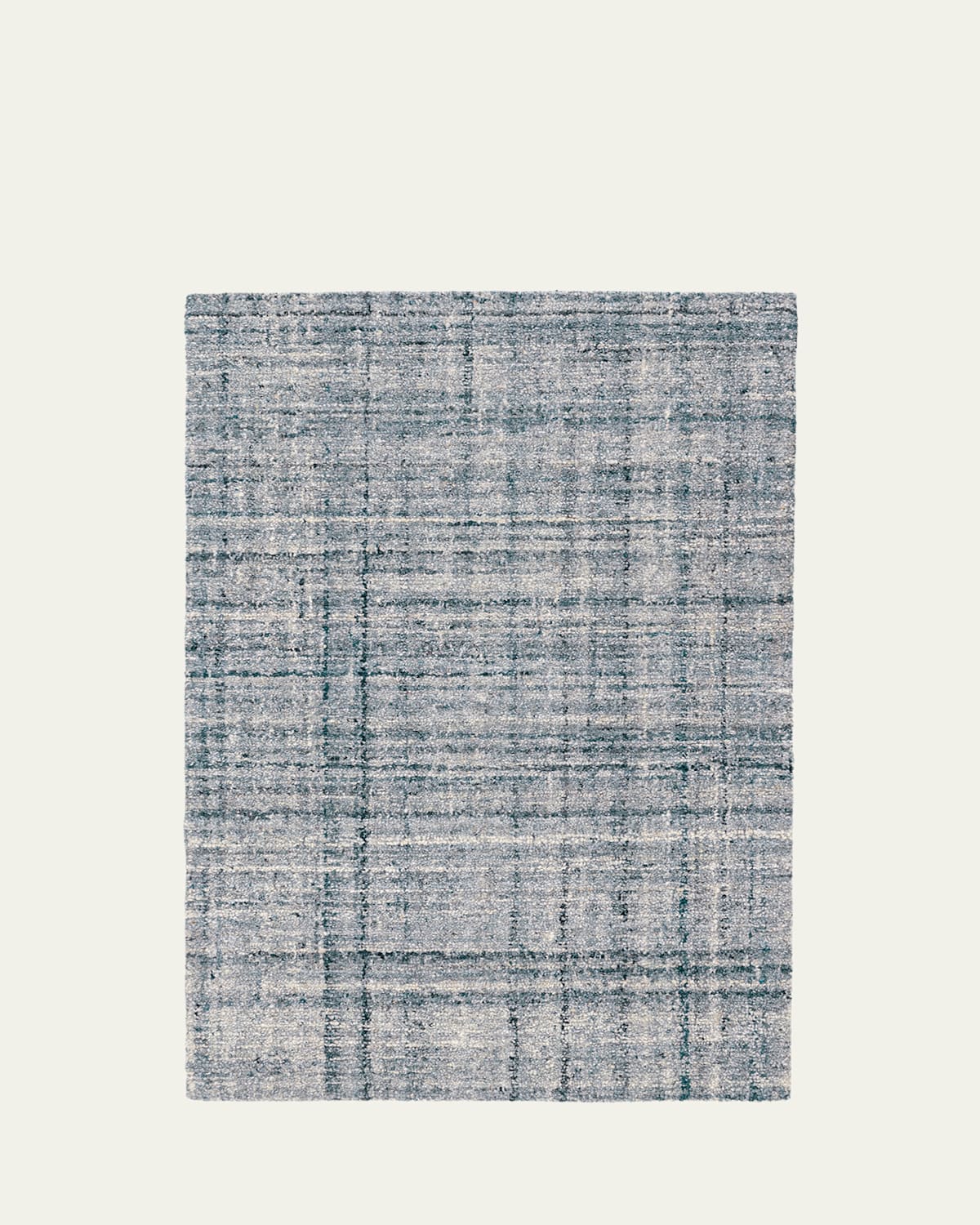 Annie Selke Harris Blue/ivory Micro-hooked Rug, 6' X 9' In Blue/ivory