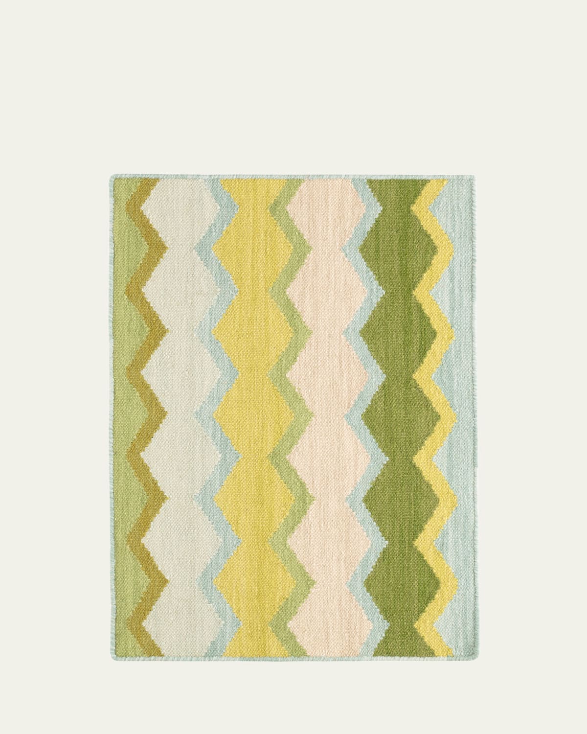 Annie Selke X Kit Kemp Safety Net Green Handwoven Rug, 5' X 8' In Green