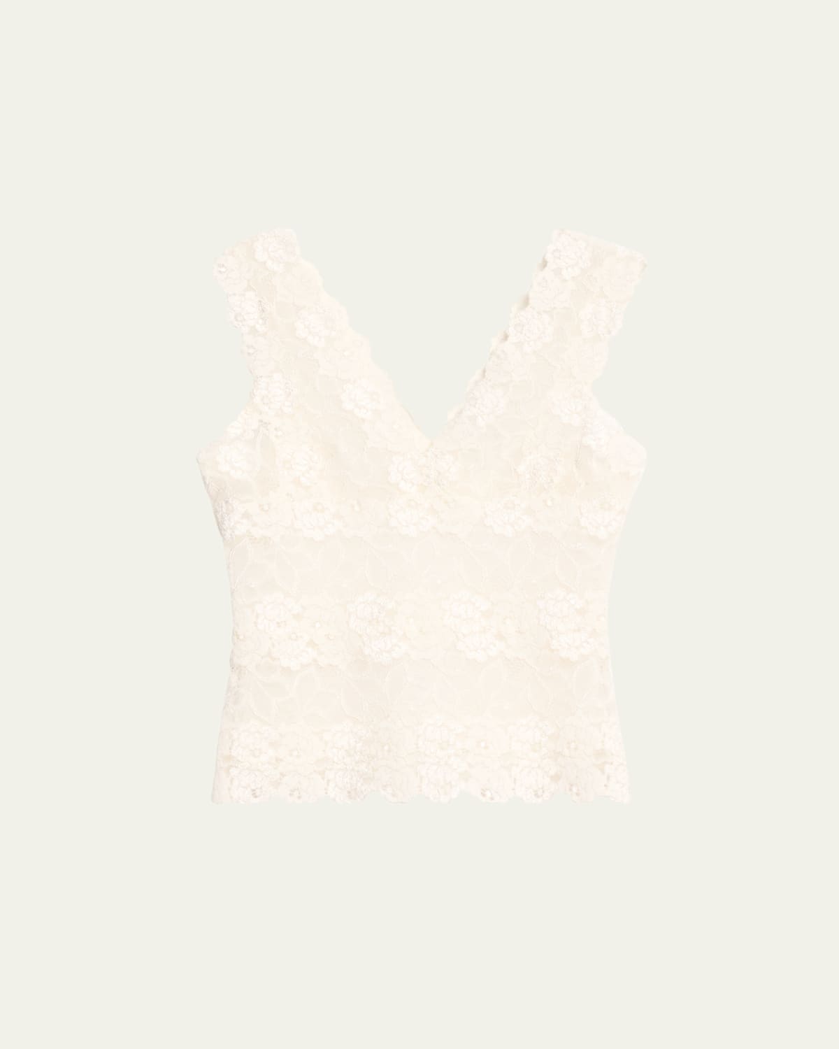V-Neck Floral Lace Tank