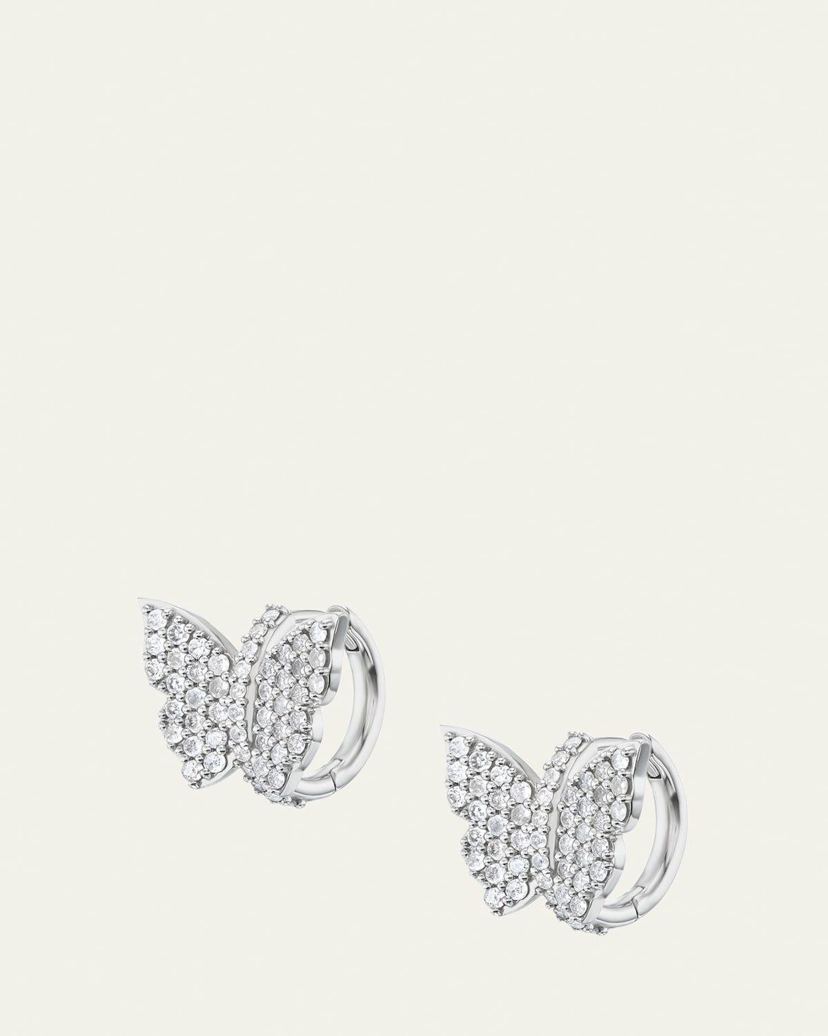 Pave Diamond Butterfly Huggie Earrings