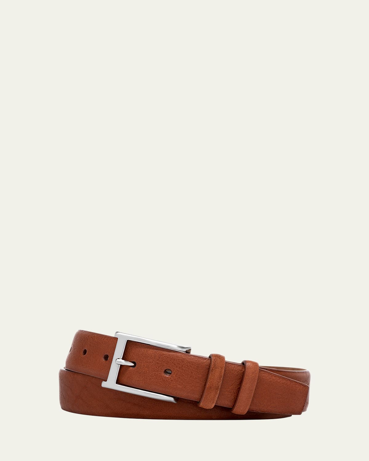 W. Kleinberg Men's Pebbled Bison Leather Belt