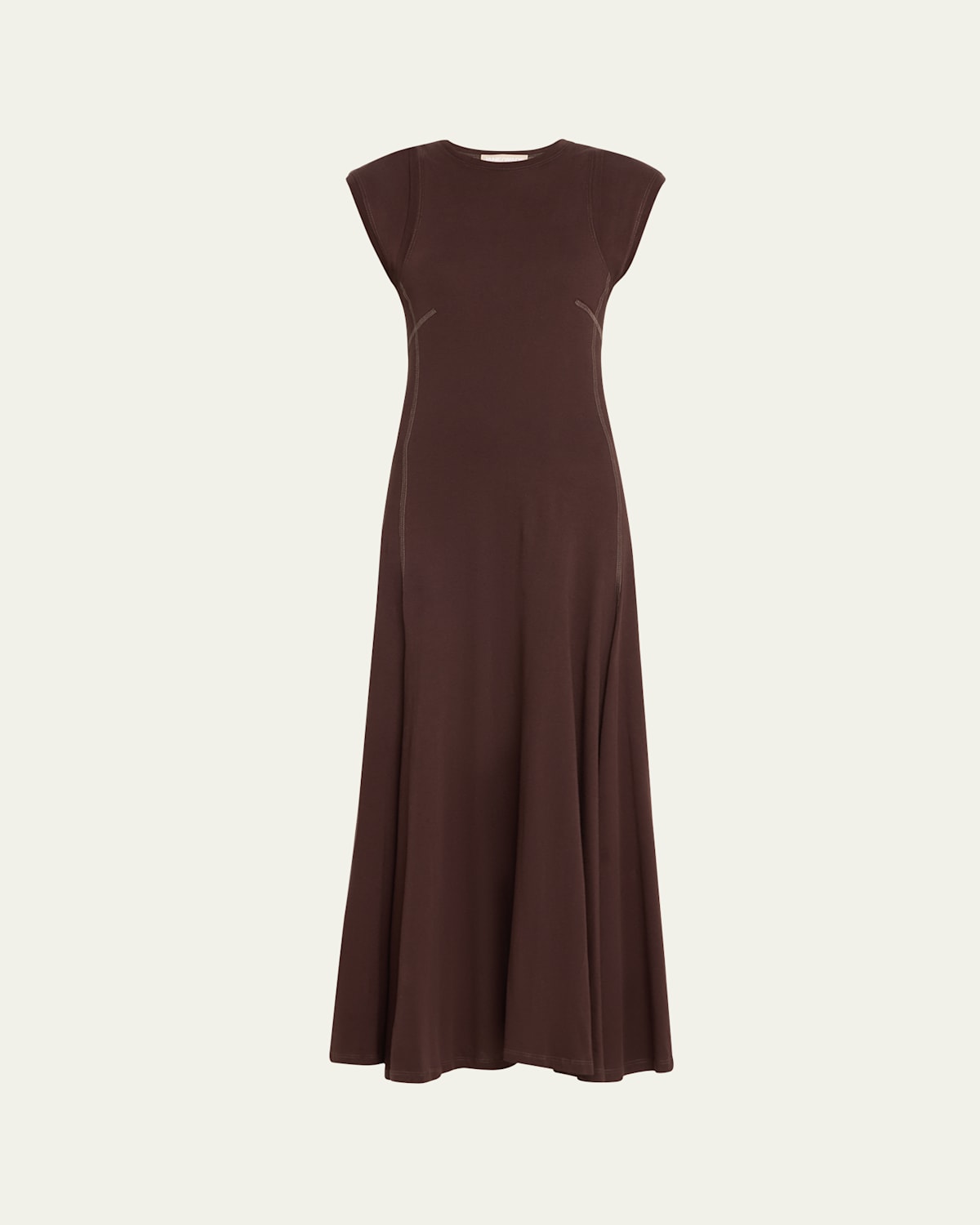 Cap-Sleeve Jersey Midi Dress