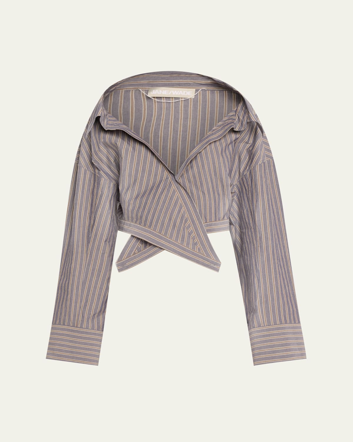 Stripe Long-Sleeve Wrap Shirt