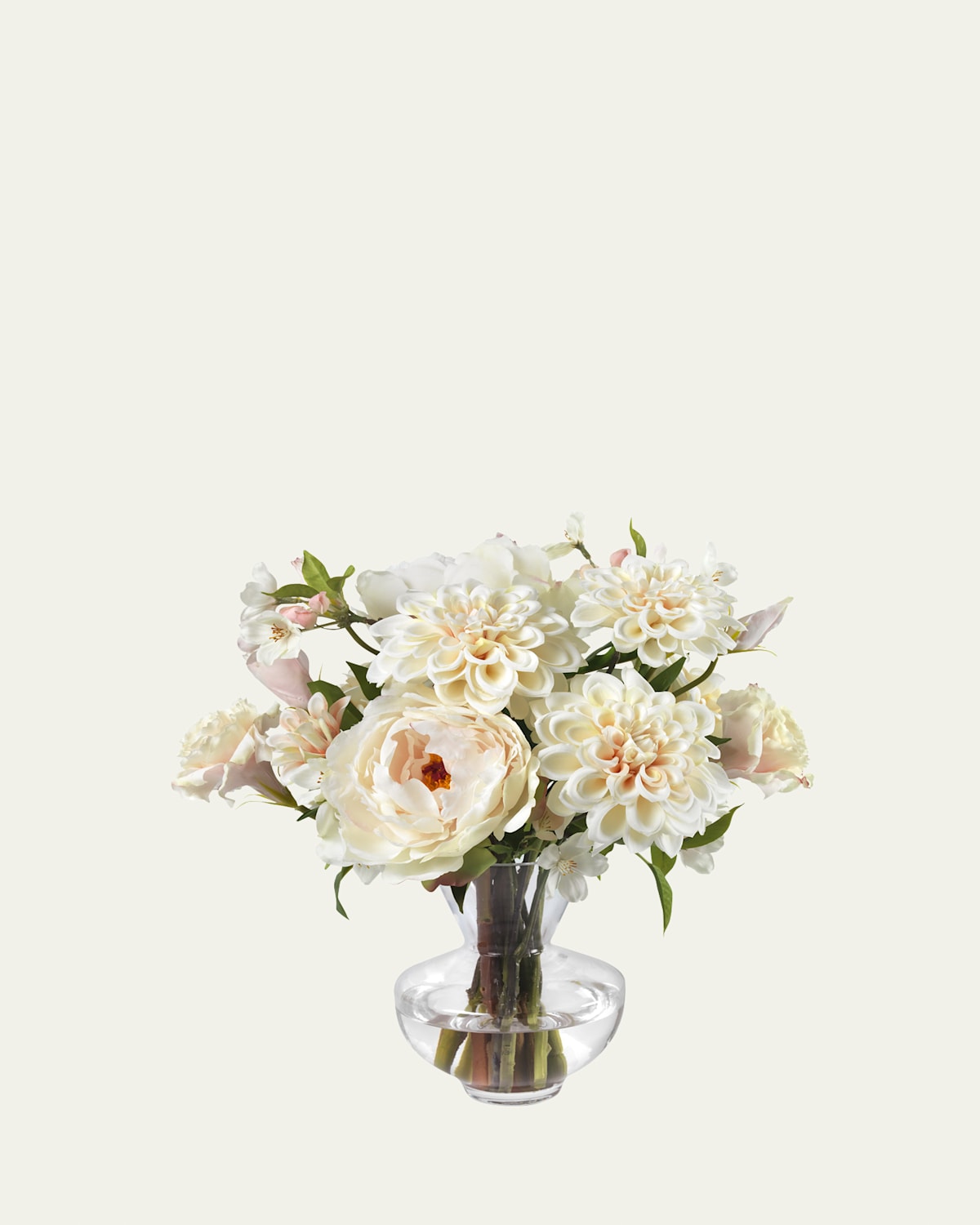 Diane James Blush Peonies, Lisianthus, And Dahlias In A Tapered Vase