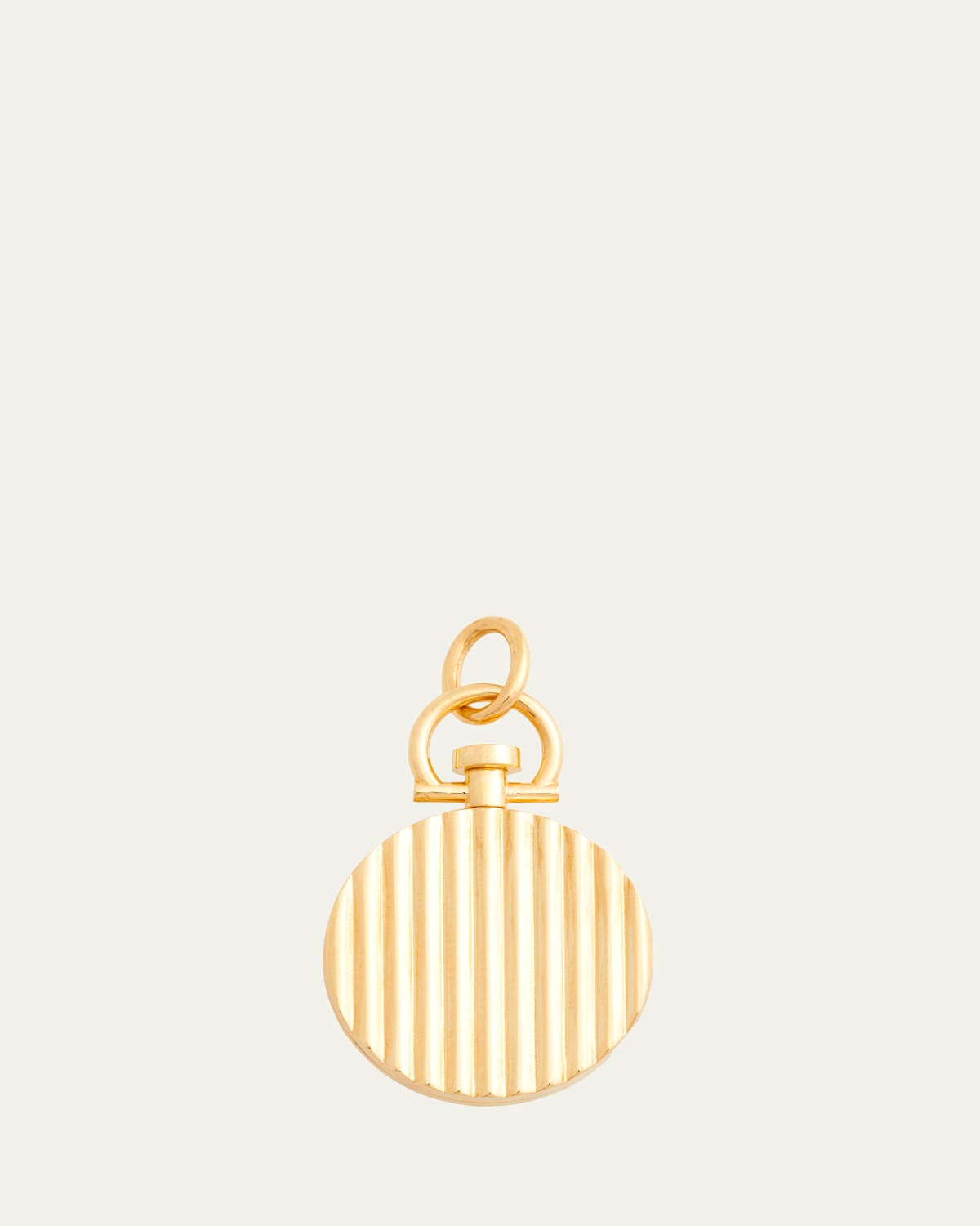 18K Yellow Gold Double-Sided Circle Barre Photo Locket