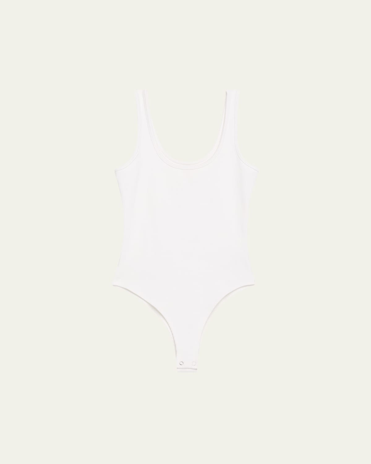 L'agence Nica Scoop-neck Tank Bodysuit In White