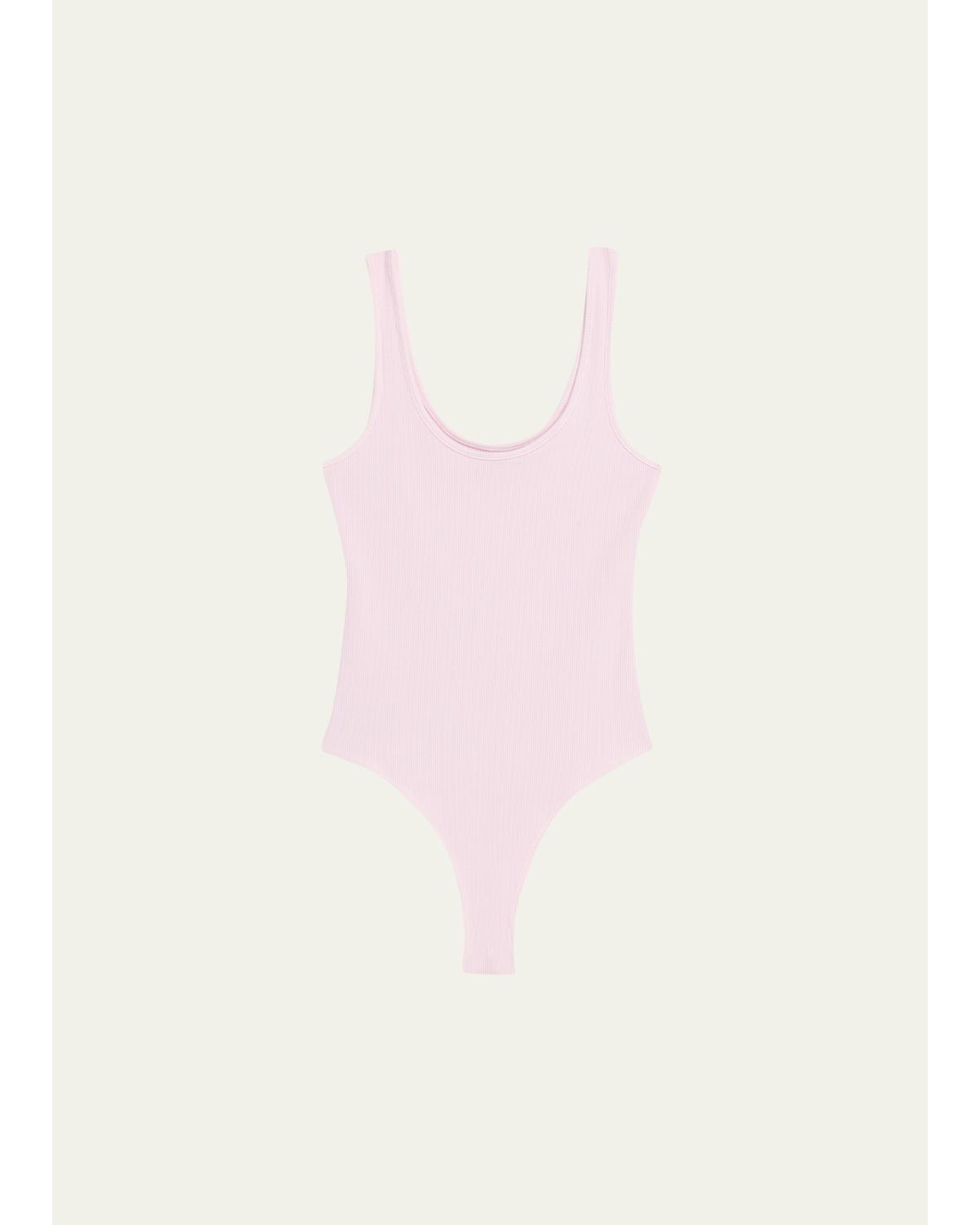 L'agence Nica Scoop-neck Tank Bodysuit In Icy Lilac