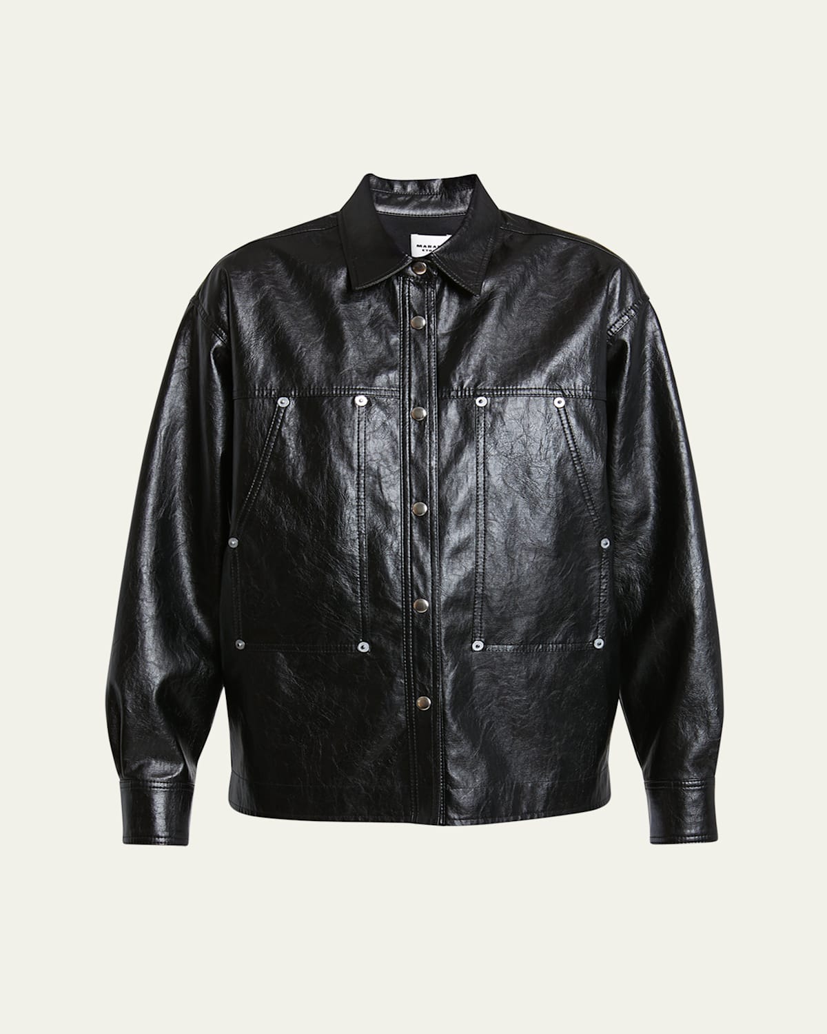 Abelia Faux Leather Shirt Jacket