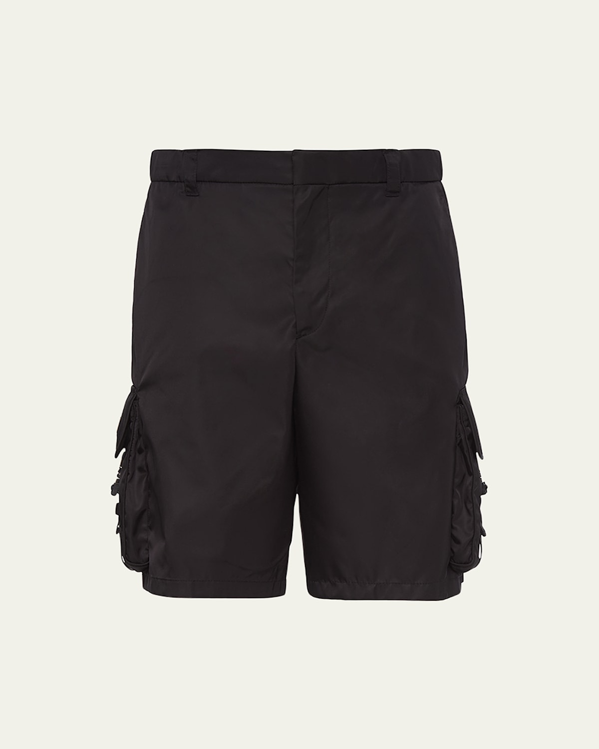 Prada Re-nylon Bermuda Shorts In Nero
