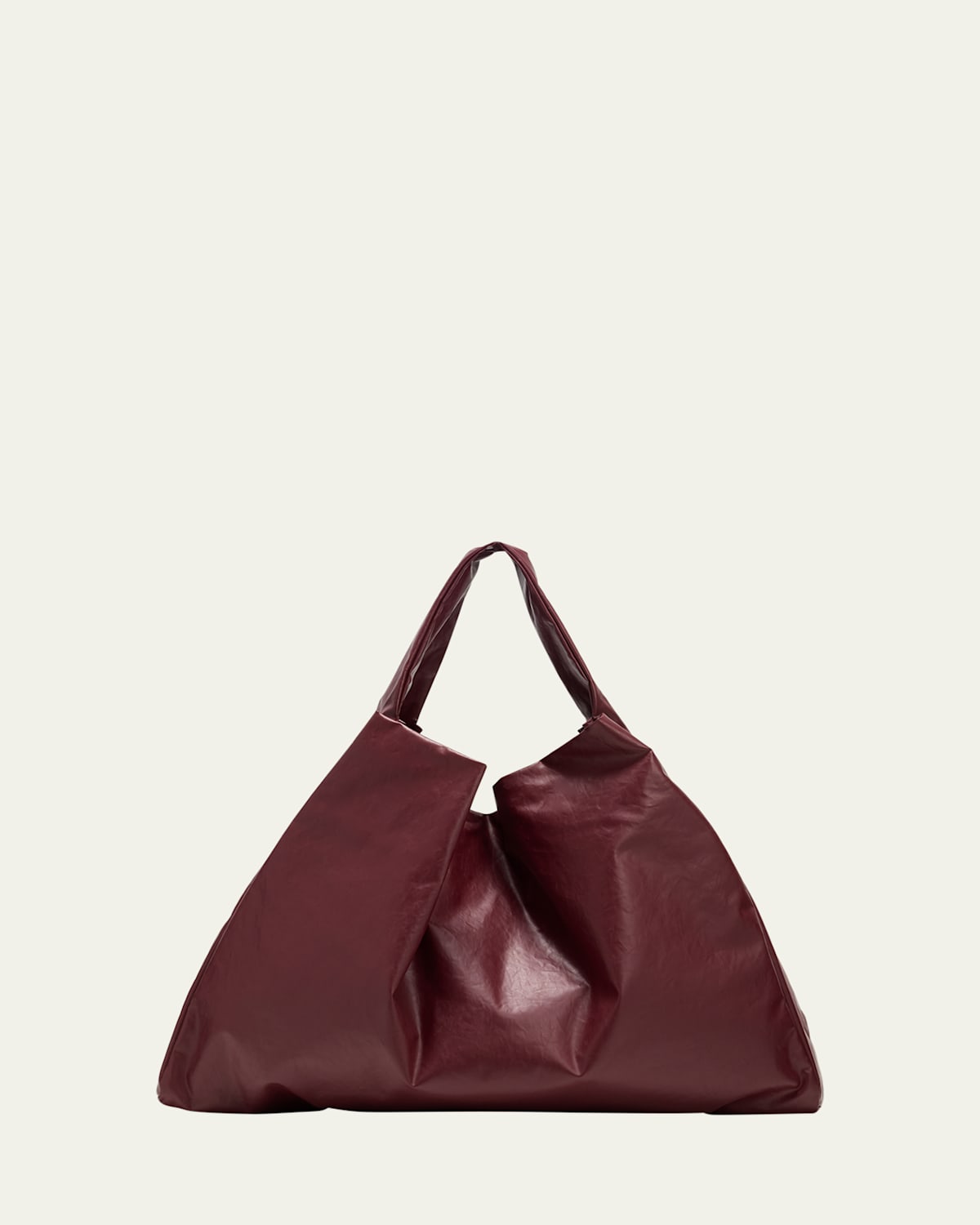 Oil Faux-Leather Shoulder Bag