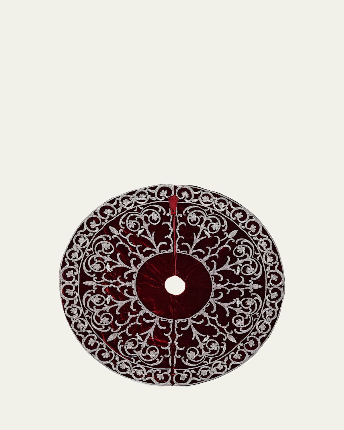 60" Velvet Beaded Swirl Tree Skirt