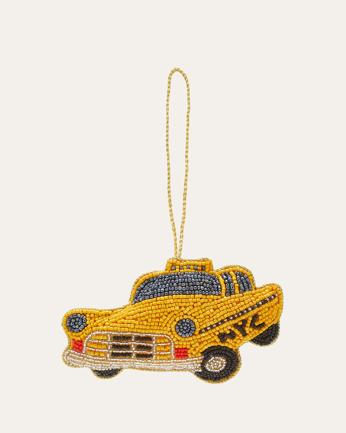 NYC Taxi Beaded Christmas Ornament