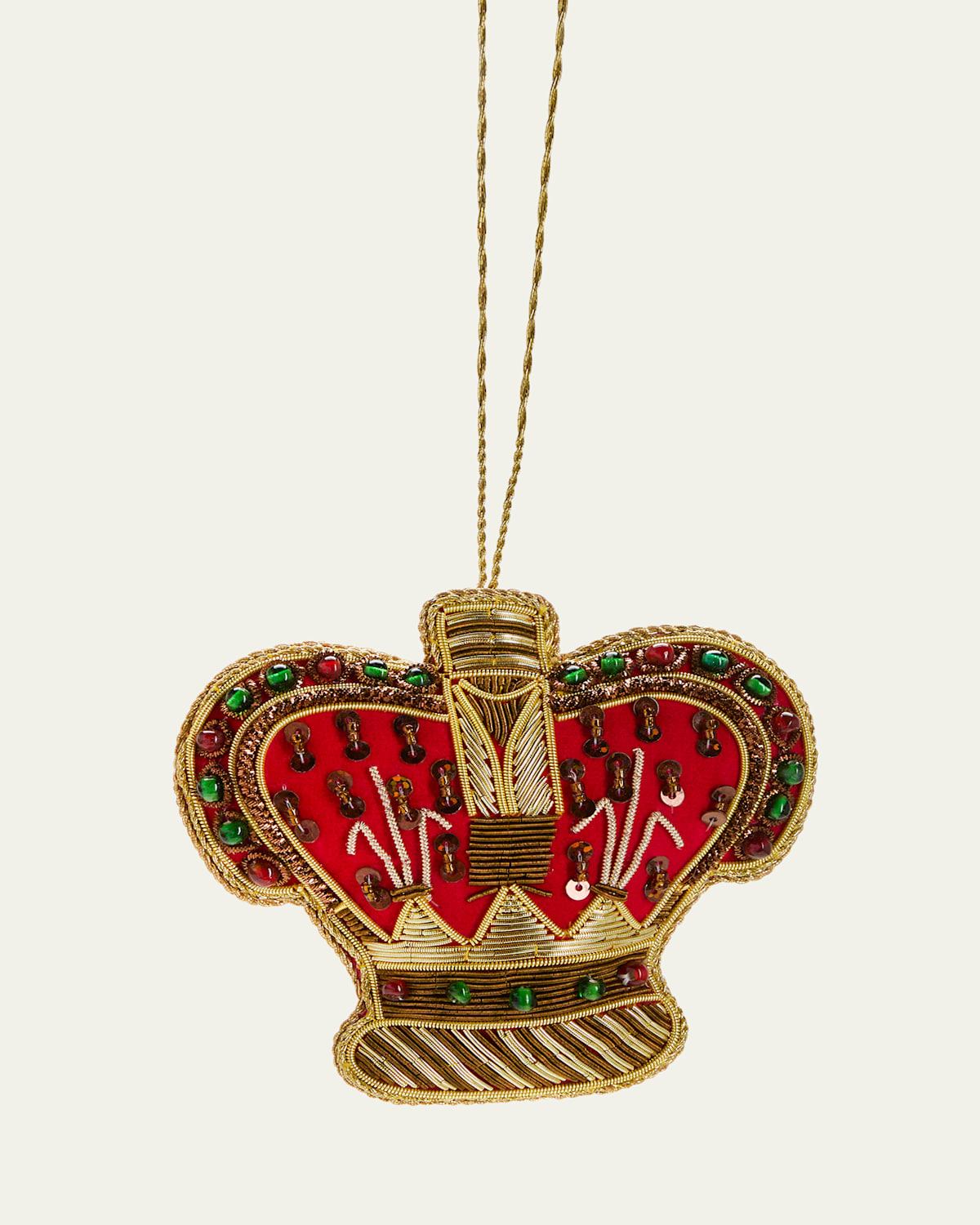 Antique-Style Crown Beaded Christmas Ornament