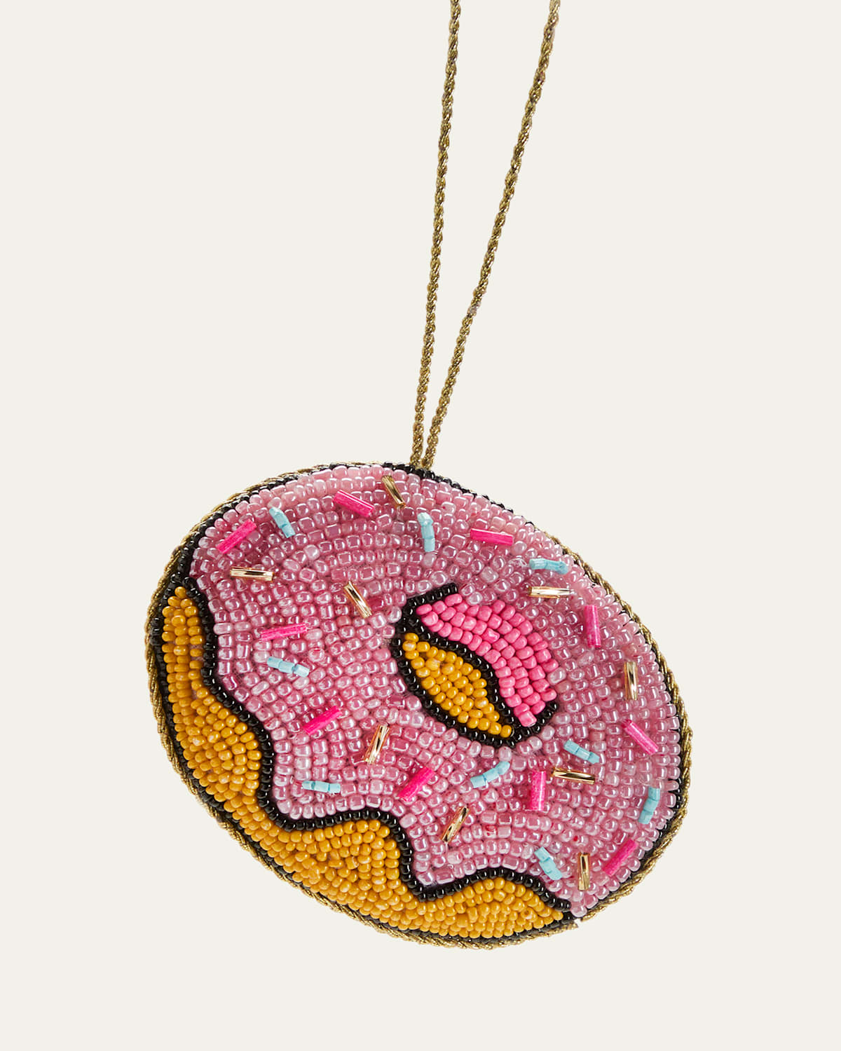 Pink Donut Beaded Ornament