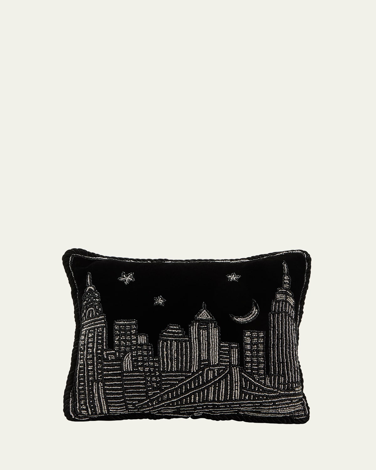 New York City Beaded Decorative Pillow