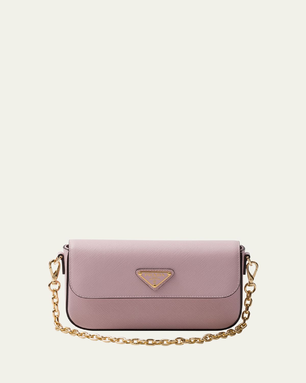 Prada Mini Flap Leather Crossbody Bag In Alabastro N