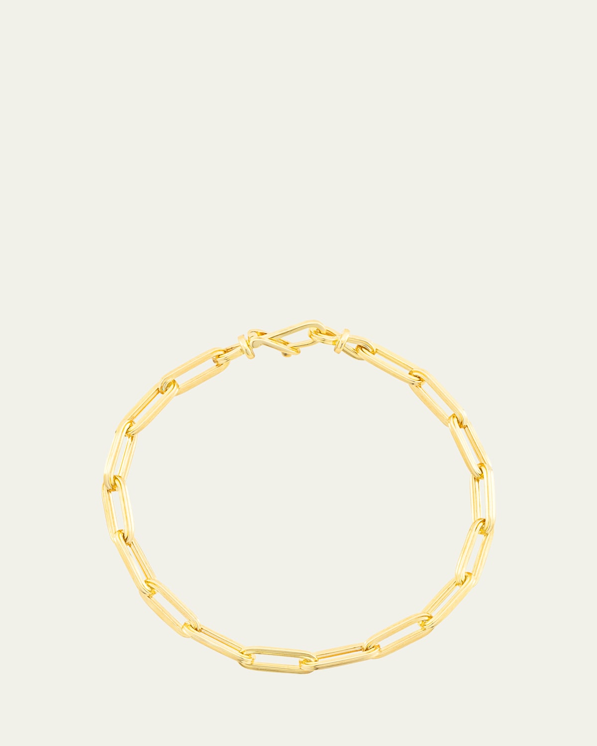 18K Yellow Gold Medium Rectangular Link Chain Bracelet