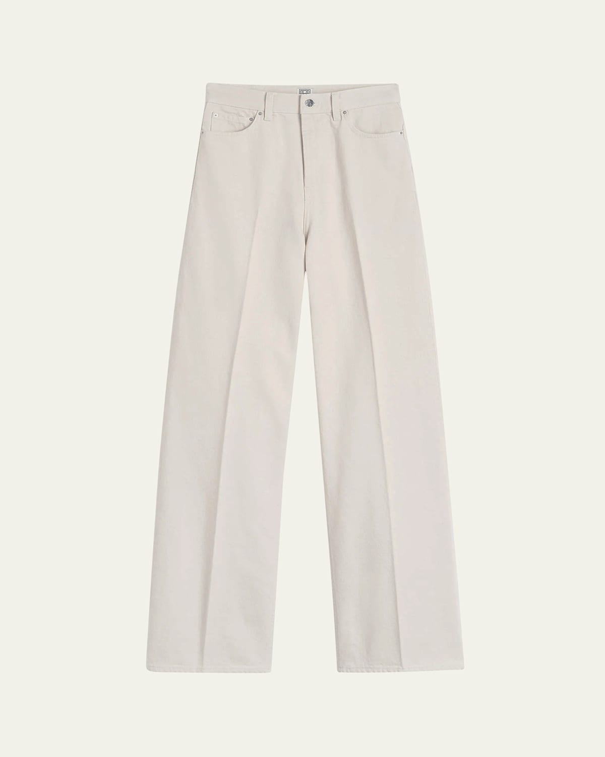 TOTÊME HIGH-RISE STRAIGHT-LEG PRESS-CREASED DENIM JEANS 