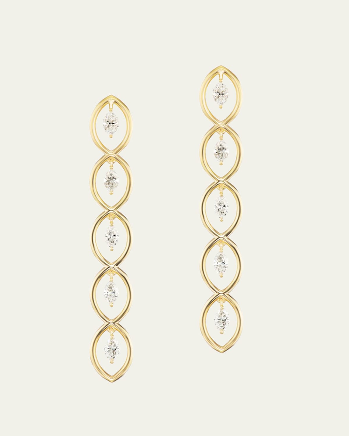 Qui Qui 18K Yellow Gold Drop Earrings with Diamonds