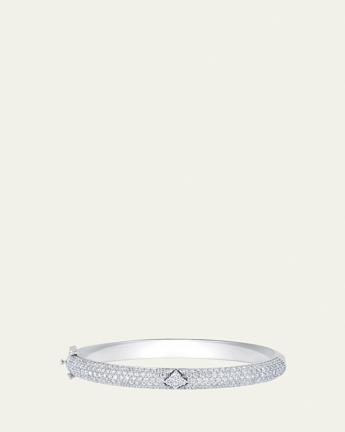 18K White Gold Dujour Diamond Pave Four-Cluster Bangle Bracelet