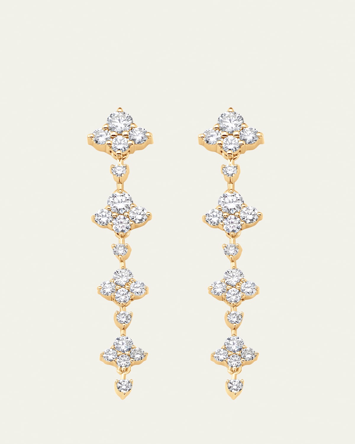 18K Yellow Gold Dujour Four Diamond Dangle Earrings