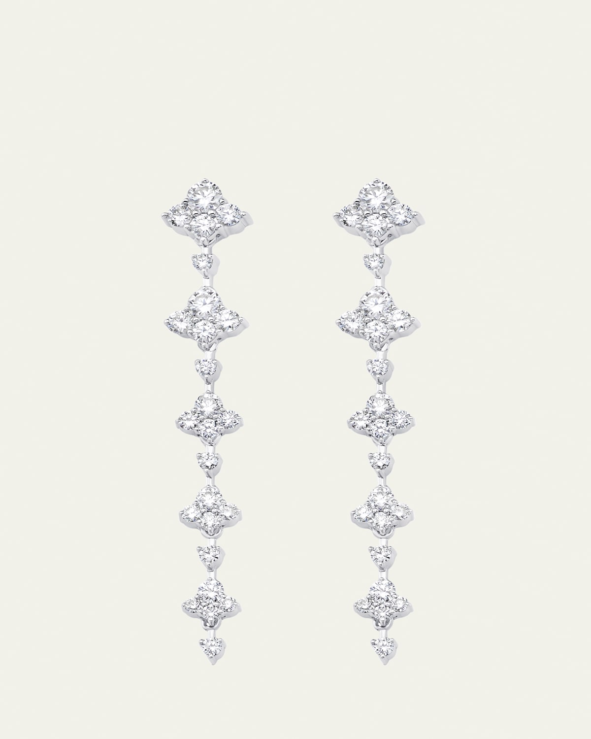 Sara Weinstock 18K White Gold Dujour Five Diamond Dangle Earrings