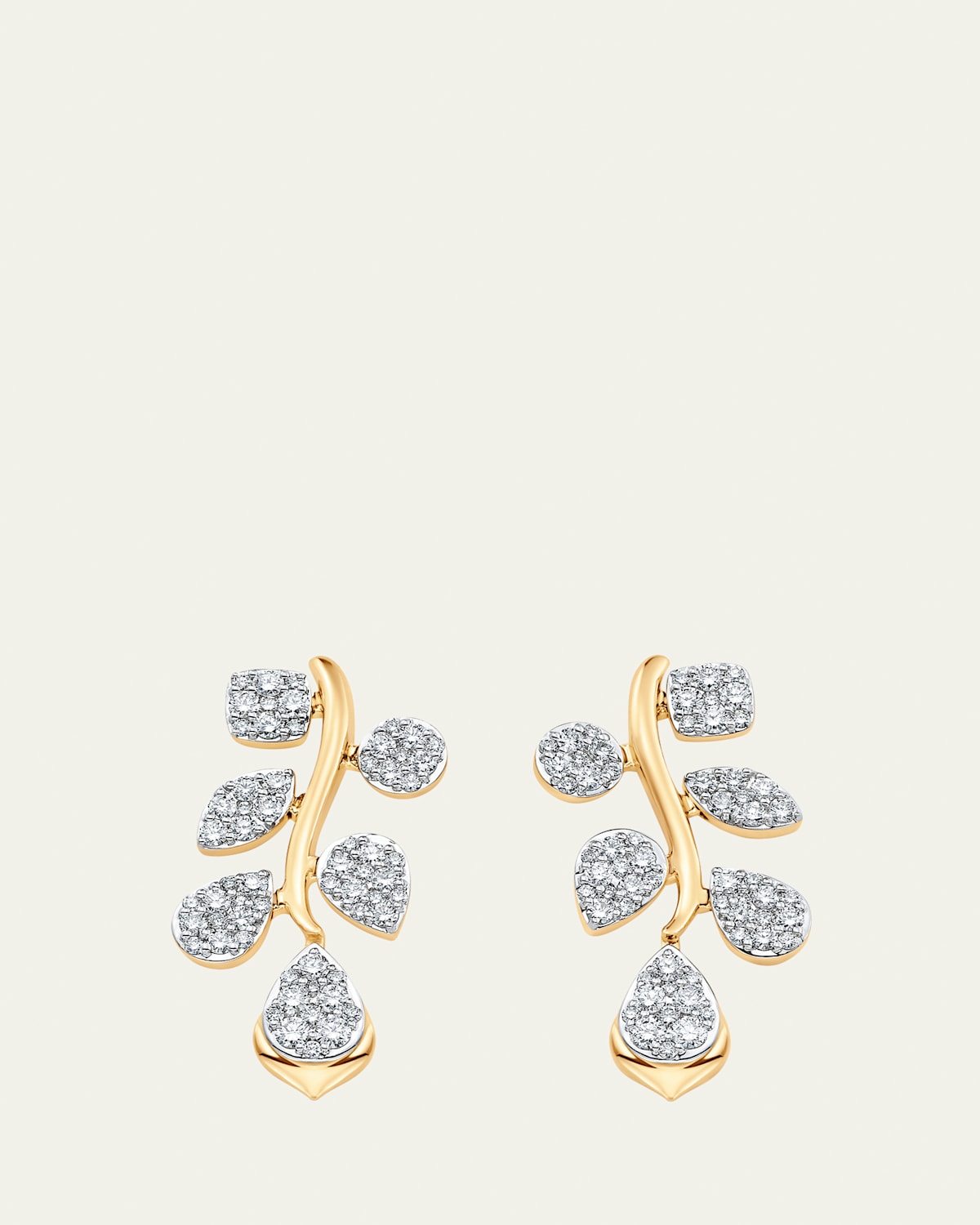 18K Two-Tone Gold Lierre Diamond Reverie Cluster Drop Earrings