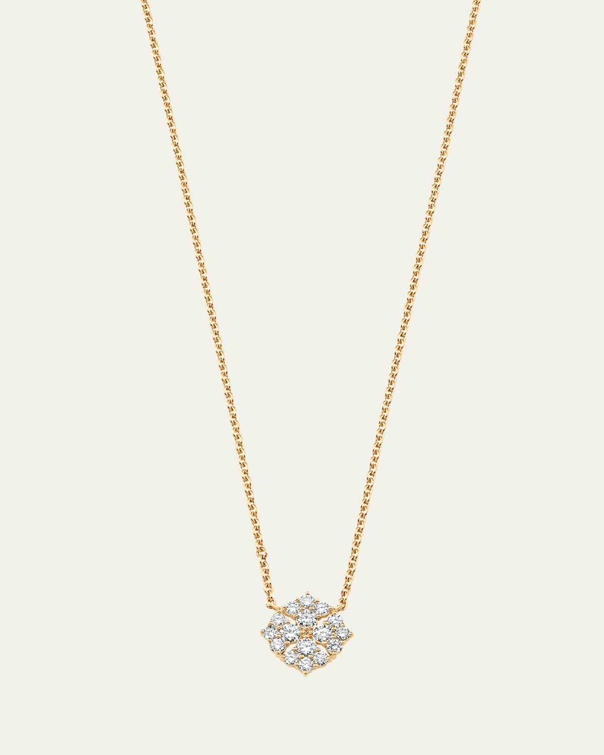 18K Yellow Gold Flora Diamond Pendant Necklace