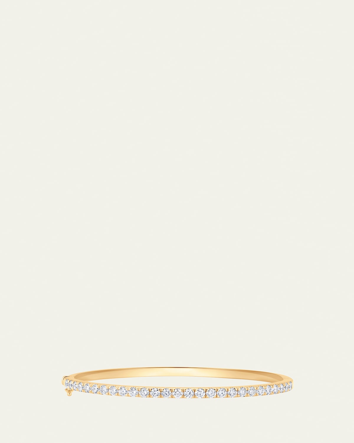18K Yellow Gold Single Row Diamond Bangle Bracelet