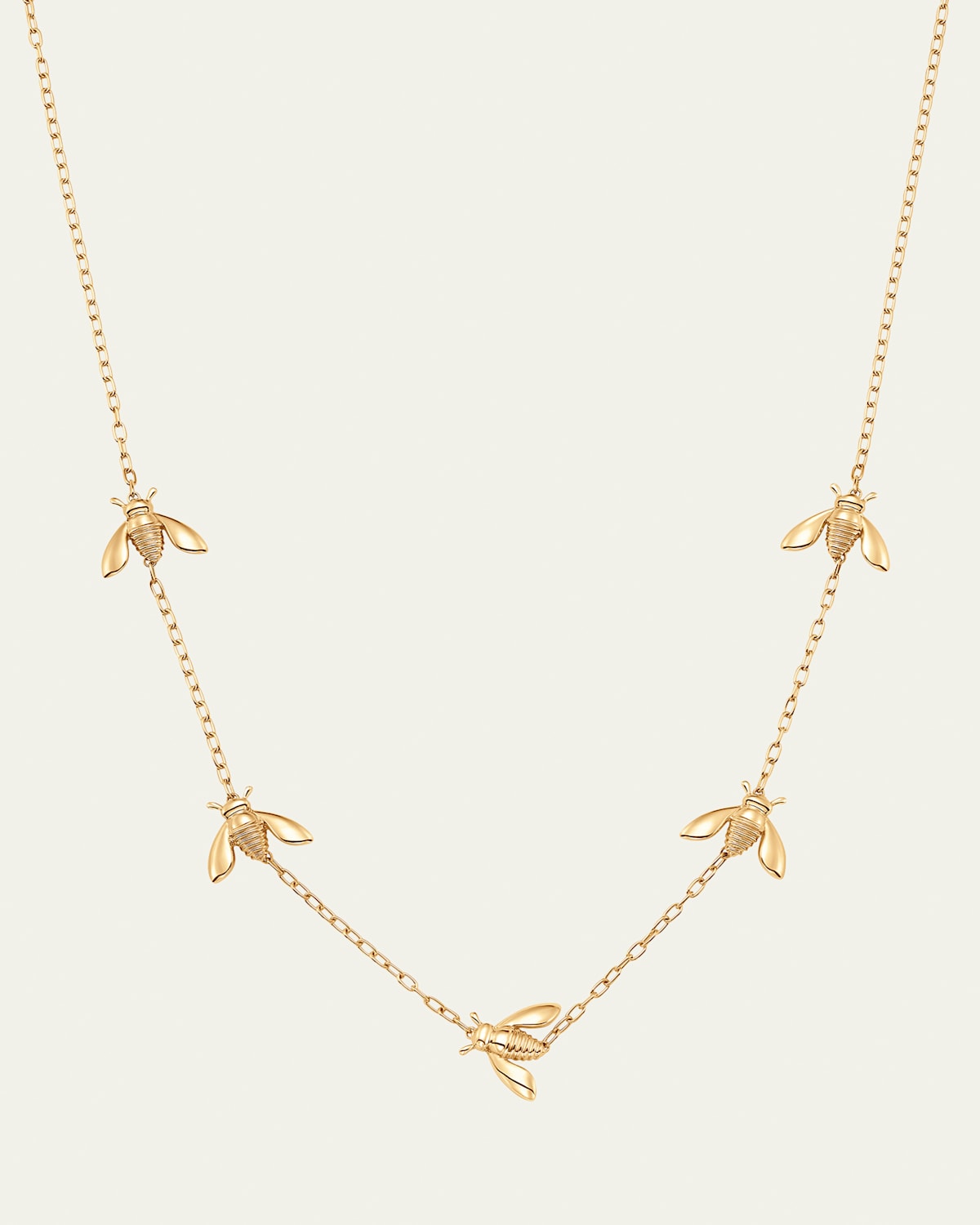 18K Yellow Gold Queen Bee Extra Petite 5-Station Necklace