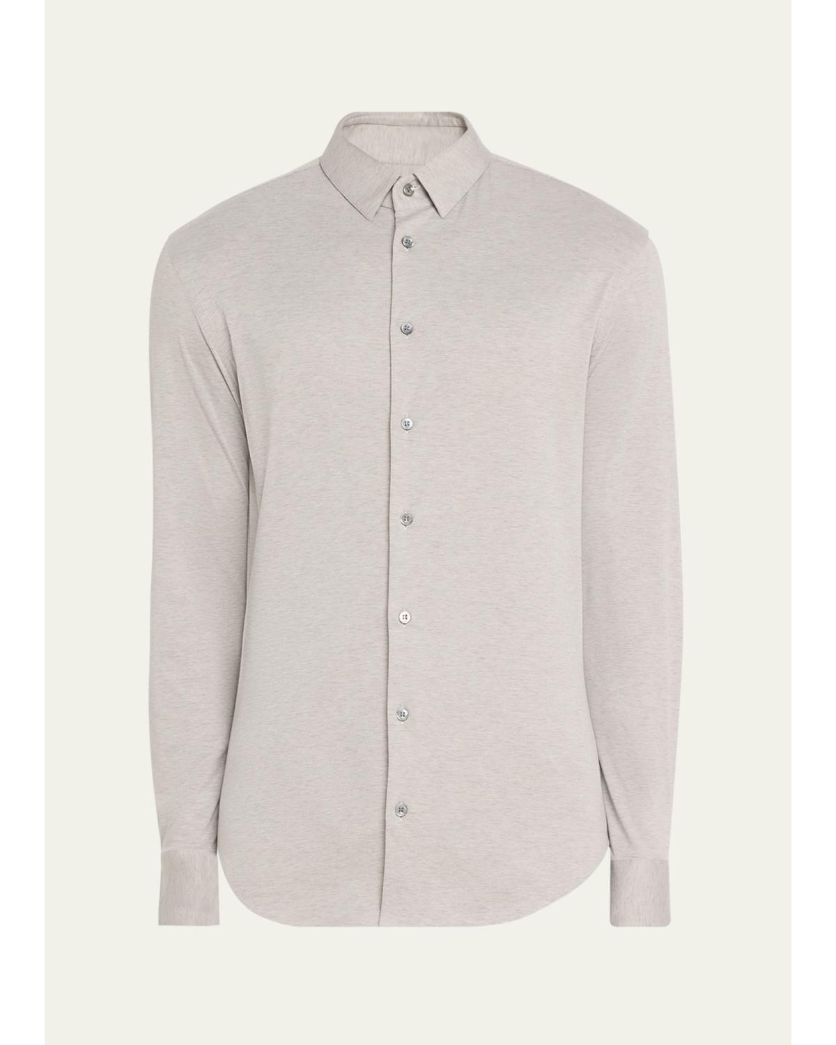 Men'S Solid Cotton Stretch Sport Shirt