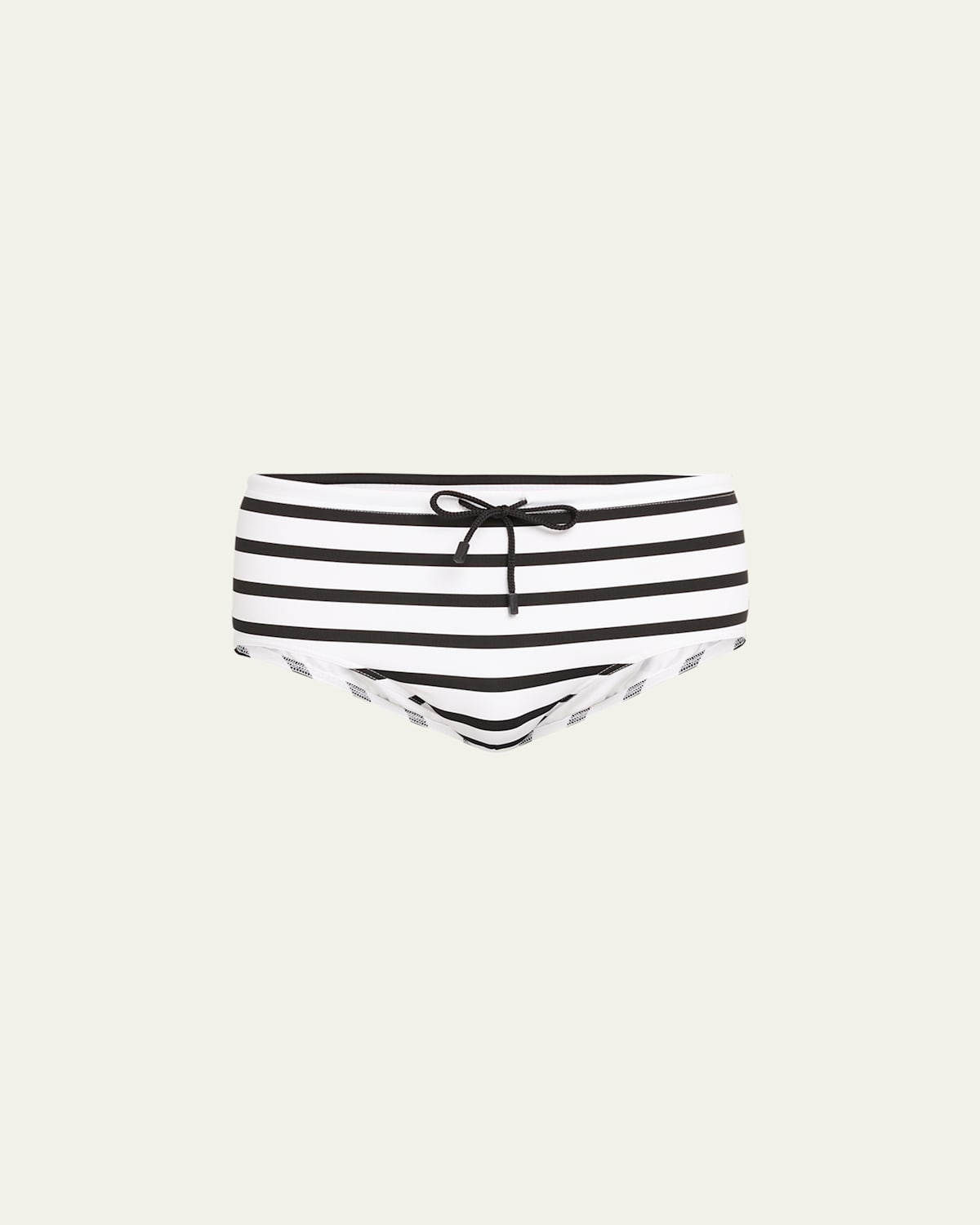 Vilebrequin Men's Stripe Water Swim Bottoms In Noir/white