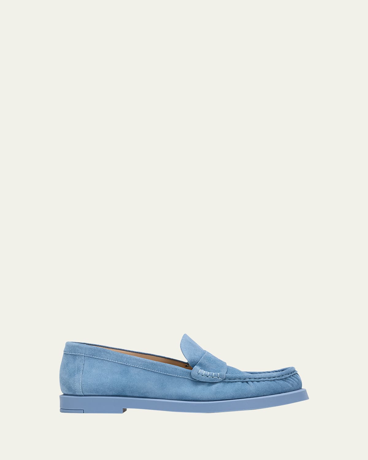 Stuart Weitzman Blake Luxe Suede Slip-on Loafers In Blue Steel