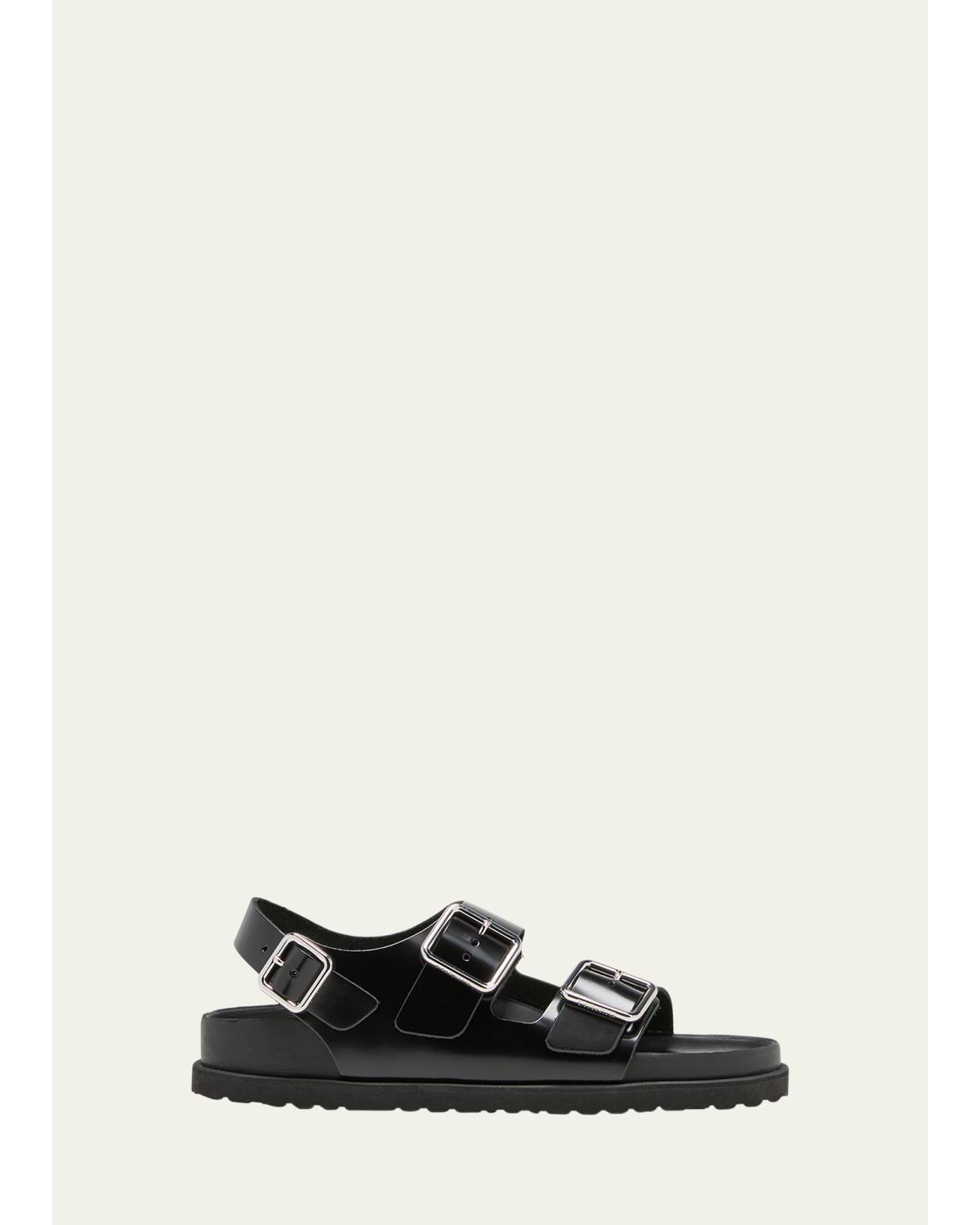 Milano Leather Dual-Buckle Slingback